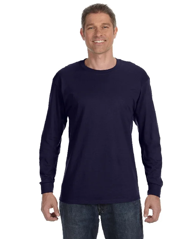 Jerzees DRI-POWER ACTIVE Long Sleeve T-Shirt | J Navy Elasticated Padded Insulated