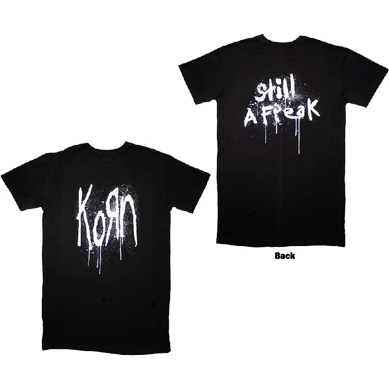 Korn | Ladies Official Band T-Shirt Dress | Still A Freak (Back Print) Mesh Fabric Canvas Fabric Denim Fabric