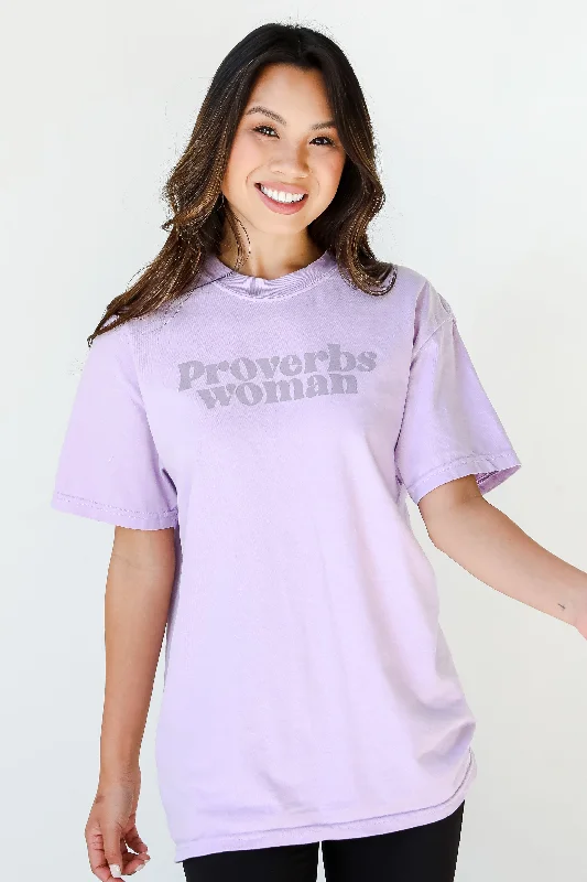 Lavender Proverbs Woman Tee Fleece Fabric Down Fabric Feather Fabric