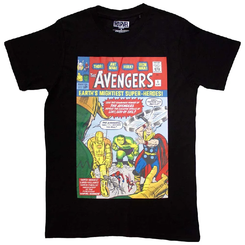 Marvel Comics | Official T-Shirt | Earth's Mightiest... Comic Cover Denim Fabric Leather Fabric Suede Fabric