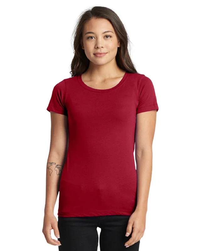 Next Level Ladies Ideal Short Sleeve Crew Tee | Cardinal Anti-Pilling Machine Wash Handmade