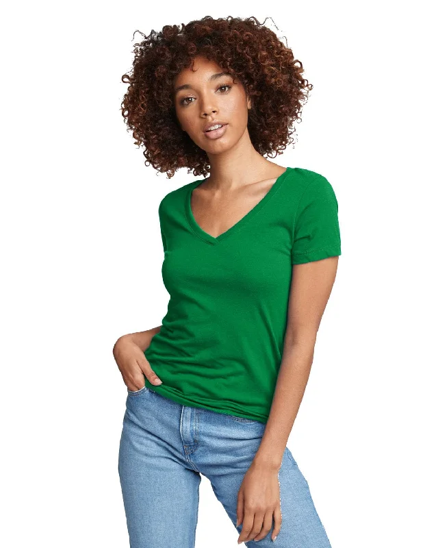 Next Level Ladies Ideal V-Neck Tee | Kelly Green Lace Blend Ribbed Blend Corduroy Blend