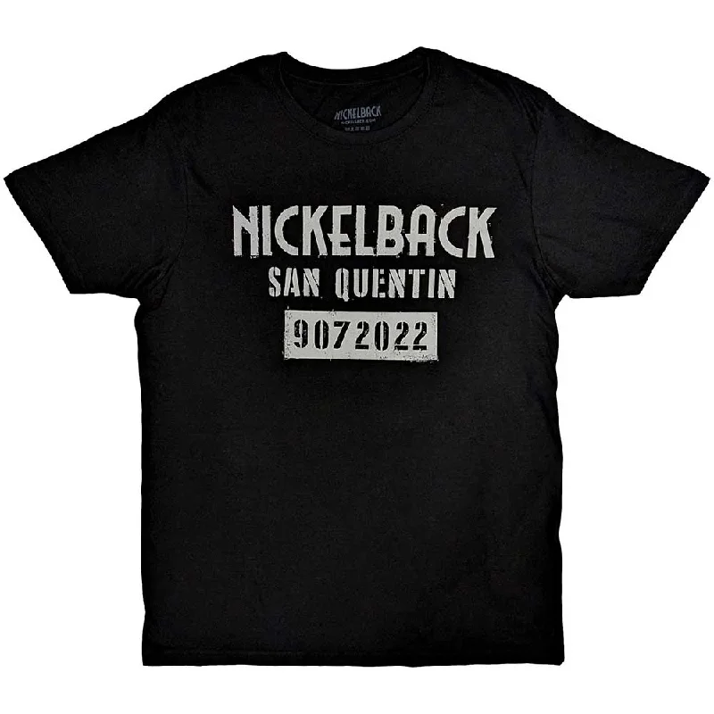 Nickelback | Official Band T-Shirt | San Quentin V-Neck T-Shirt Long Sleeve Cotton