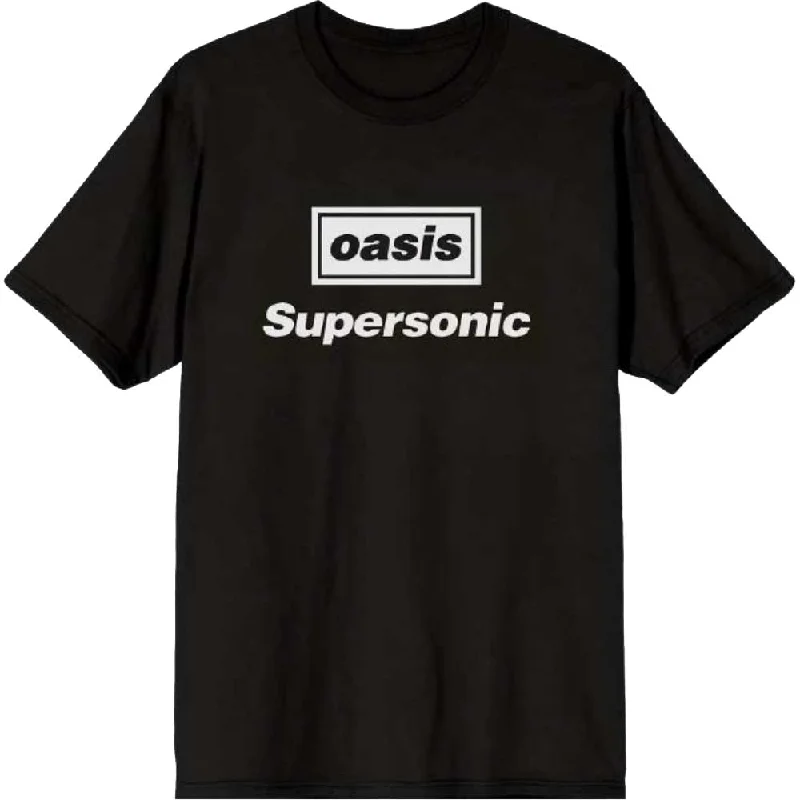 Oasis | Official Band T-Shirt | Supersonic Title Front Pockets Side Pockets Patch Pockets