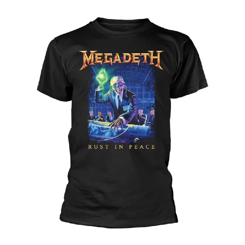 Megadeth | Official Band T-shirt | Rust In Peace PH (back print) Satin Blend Silk Blend Wool Blend