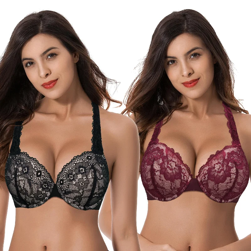 Women's Plus Size Add 1 and a half Cup Push Up Underwire Convertible Lace Bras Supportive Cotton Bra Women's Plus Size Add 1 and a half Cup Push Up Underwire Convertible Lace Bras Supportive Cotton Bra