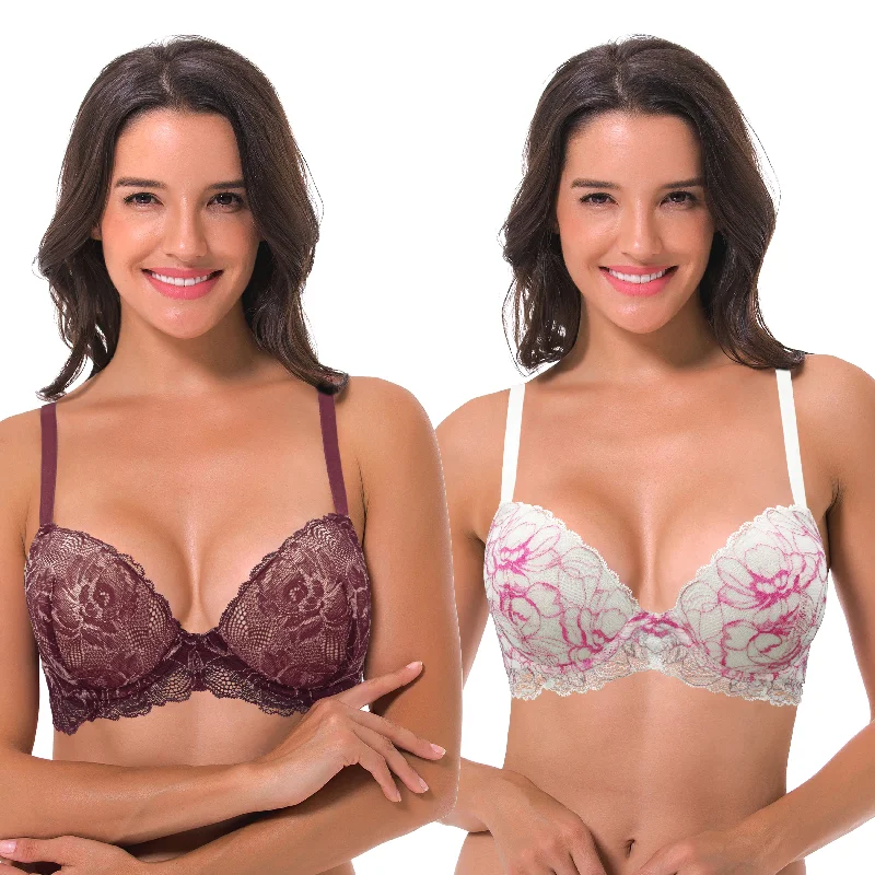 Women's Underwire Plus Size Push Up Add 1 and a Half Cup Lace Bras Breathable Sports Bra Women's Underwire Plus Size Push Up Add 1 and a Half Cup Lace Bras Breathable Sports Bra