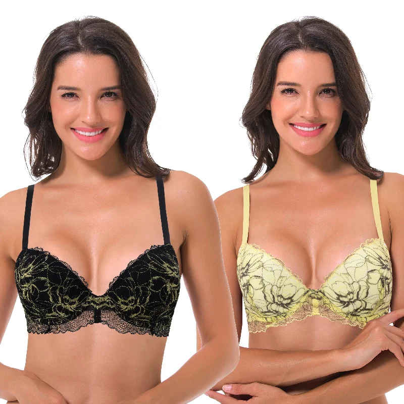 Women's Underwire Plus Size Push Up Add 1 and a Half Cup Lace Bras Sporty Compression Bra Women's Underwire Plus Size Push Up Add 1 and a Half Cup Lace Bras Sporty Compression Bra