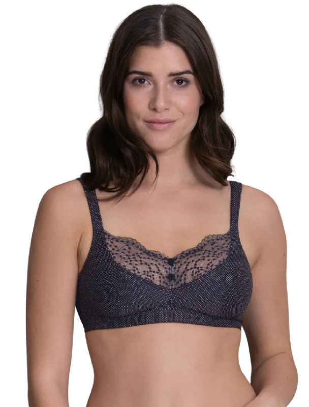 Anita Orely Mastectomy Bra Wireless Post Operative Bra, Black | Black Mastectomy Bra | Anita Orely Post Mastectomy Bra Adjustable Bra Straps