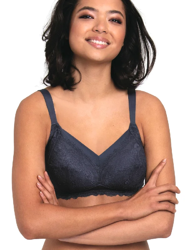 Anita Dalia Mastectomy Bra Wireless Post Operative bra, Shadow Blue | Blue Mastectomy Bra | Anita Post Mastectomy Bras Full Coverage Bralette