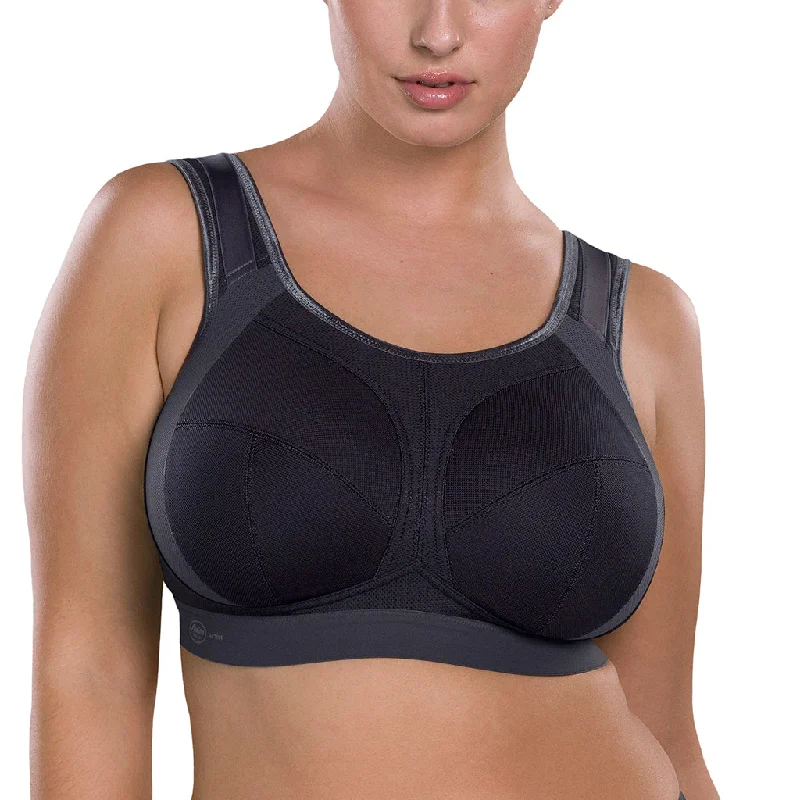 Anita Extreme Control Plus Big Cup Sports Bra, Black/Anthracite | Black Full Coverage Sports Bra | Anita Sport Bra Seamless Bra Design Anita Extreme Control Plus Big Cup Sports Bra, Black/Anthracite | Black Full Coverage Sports Bra | Anita Sport Bra Seamless Bra Design