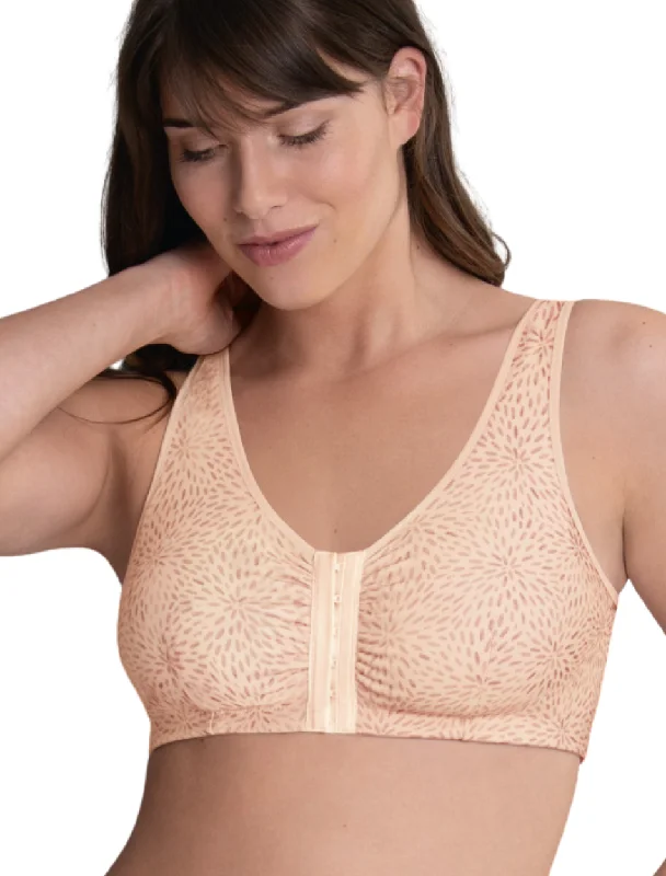 Anita Hazel Post Mastectomy Bra, Pastel Rose | Rose Front Closure Mastectomy Bras Seamless Wireless Bra