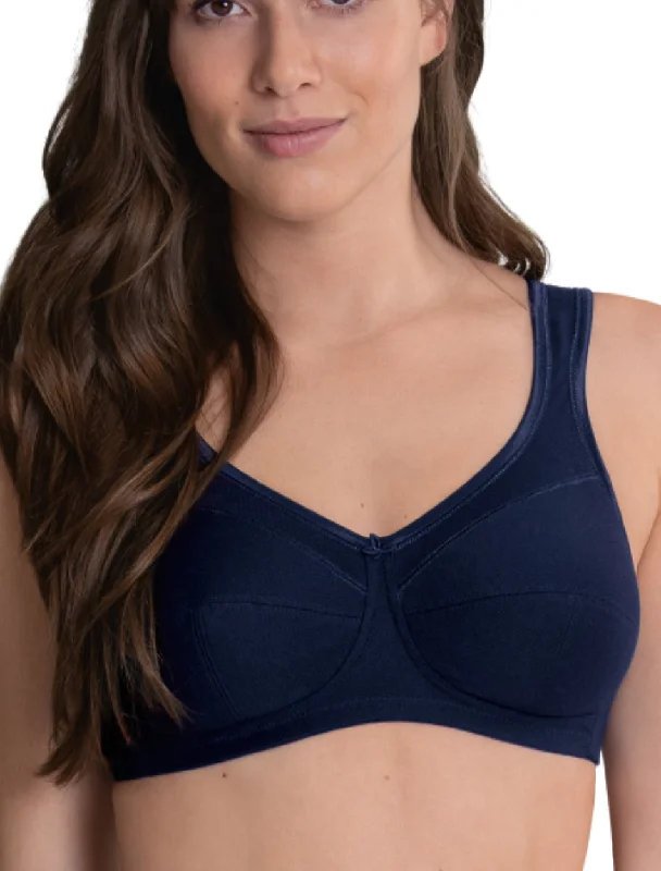 Anita Jana Comfort Cotton Soft Cup Bra, Maritime Blue | Blue Wireless Anita Bra Casual Bralette Set