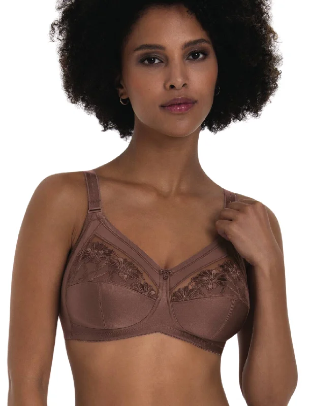 Anita Safina Wire Free Comfort Bra, Berry | Wireless Anita Bra in Berry |Non Wired Full Cup Anita Bra Comfortable Active Bra