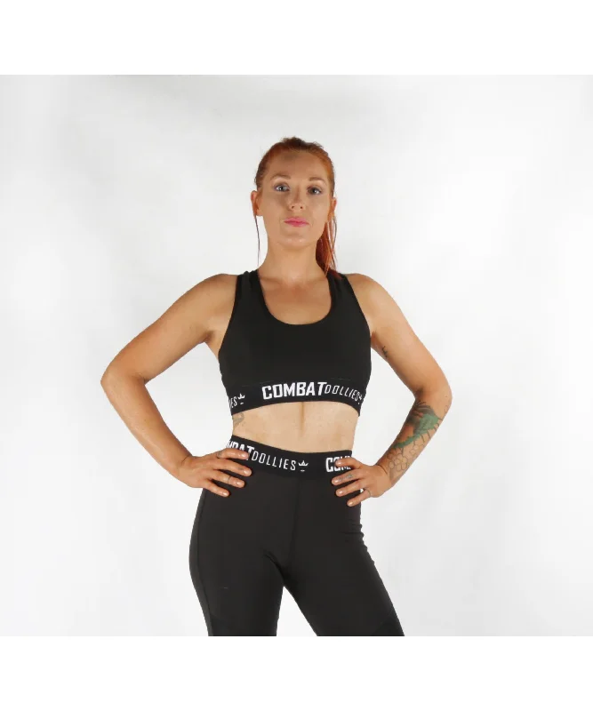 Combat Dollies Black Blok Sports Bra Breathable Full Coverage