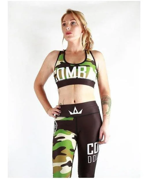 Combat Dollies Green Camo Sports Bra Sexy Mesh Bralette