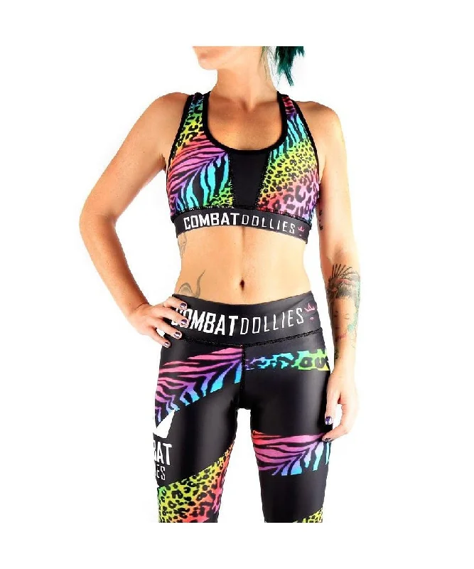 Combat Dollies Multi Print Sports Bra Trendy Sports Bra