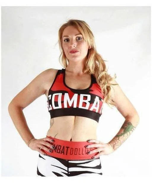 Combat Dollies Red Camo Sports Bra Feminine Lace Bra