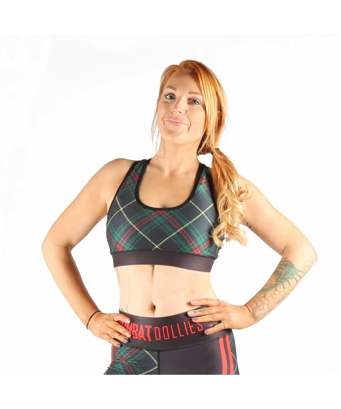 Combat Dollies Tartan Sports Bra Seamless Wireless Bra