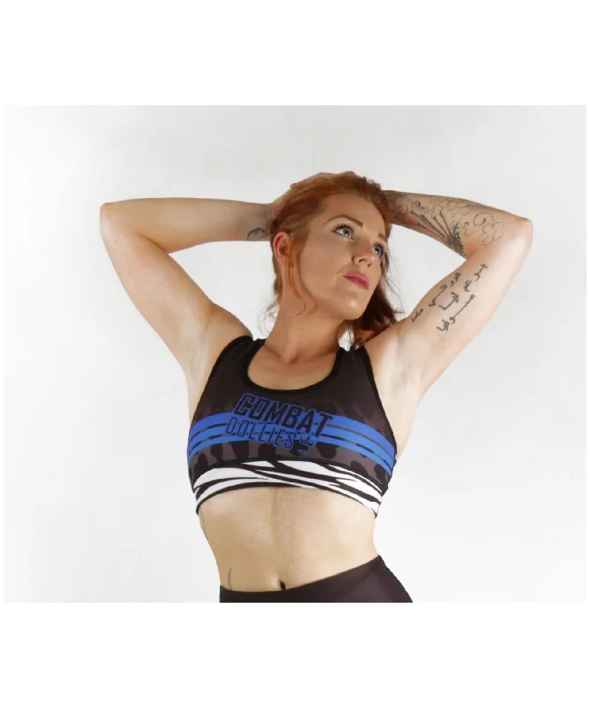 Combat Dollies Wild Blue Sports Bra Casual Bralette Set