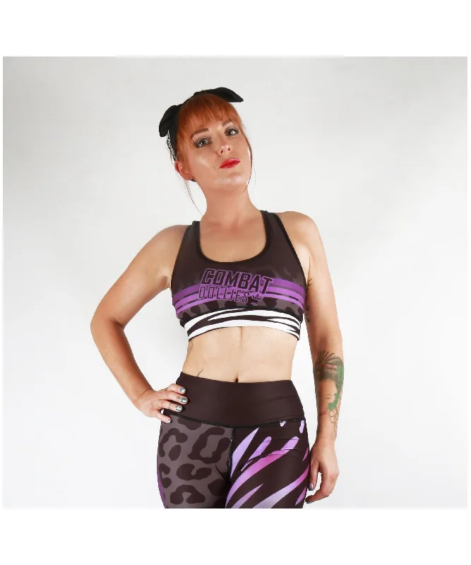 Combat Dollies Wild Purple Sports Bra Seamless Sports Bra