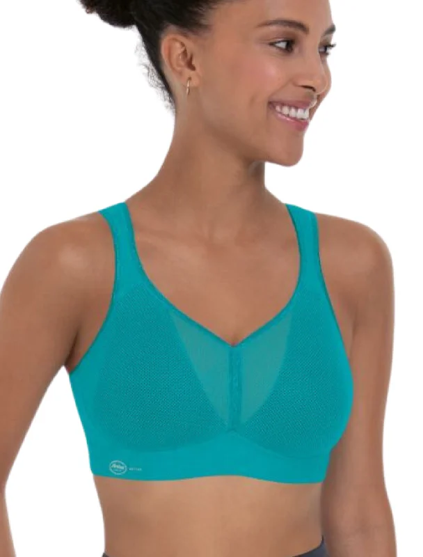 Anita Active Air Control Wirefree Padded Sports Bra, Peacock | Anita Sports Bras | Peacock Green Wirefree Sports Bra Elegant Cotton Bra