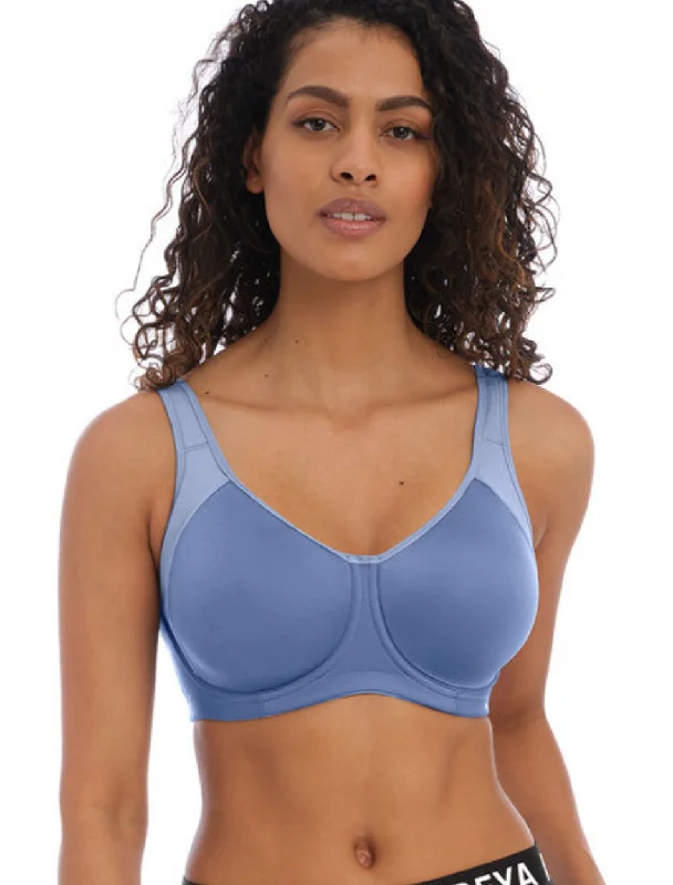 Freya Active Sonic Uw Molded Sports Bra, Denim | Blue Sports Bra | Freya Sports Bra Sexy Mesh Bra