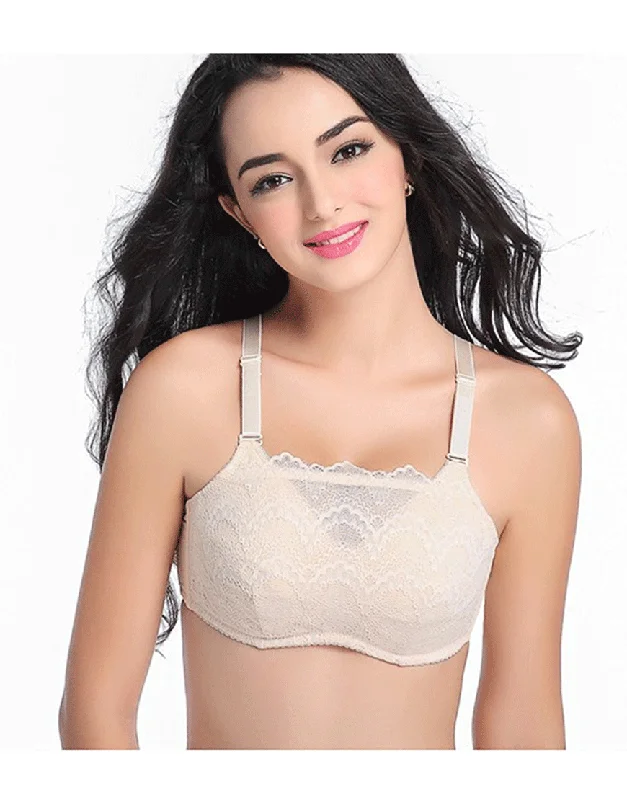 Full Lace Post Surgical Bra With Pockets Floral Lace Bra