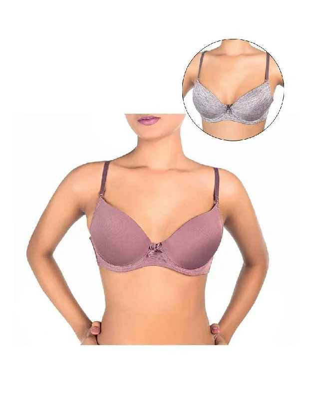 Ladies Padded Under-wired Bra Ultimate Pack of 2 Padded Bras High Support Bra