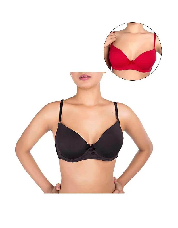 Ladies Padded Under-wired Bra Ultimate Value Pack of 2 Everyday Bras Sexy Underwire Bra