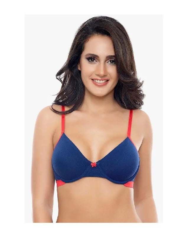 Seamless Double-Layered Cup Underwired Bra Adjustable Bra Straps