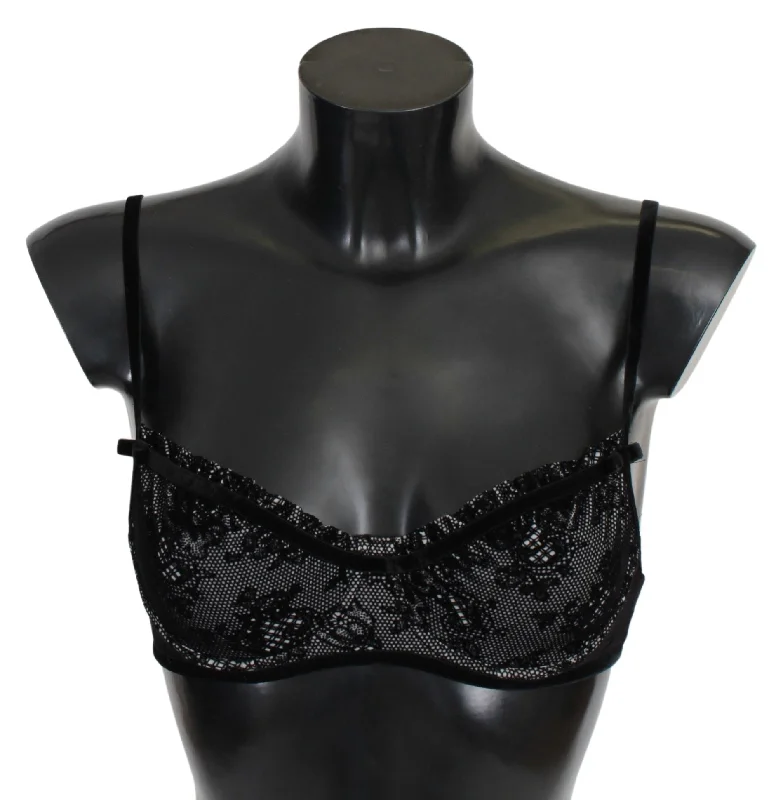 Sleek Black Mesh Balconcino Bra Soft Mesh Bra