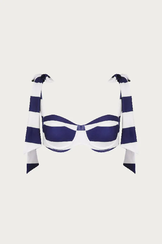 The Lady Bra (Navy/Cream Stripe) Push-Up Bra Set