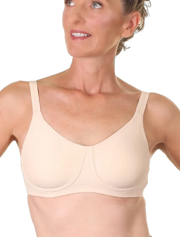 Trulife Lilly Bra, Beige | Nude Trulife Lilly Mastectomy Bras | Seamless Mastectomy Bras Stretchy Full Coverage