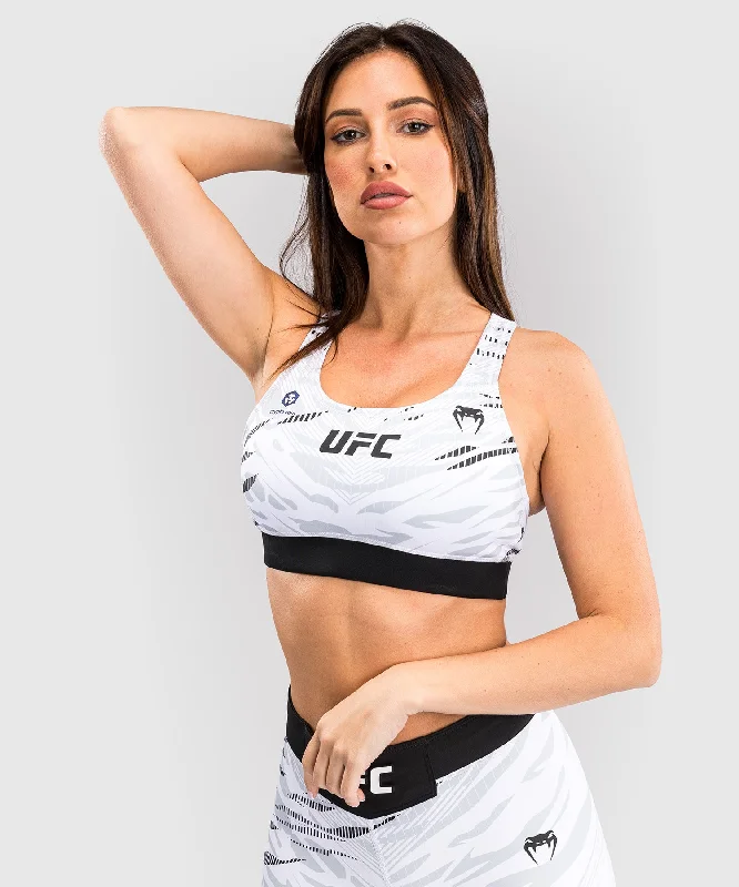 UFC Fusion by Venum Authentic Fight Night Women’s Sports Bra - White Floral Lace Bra