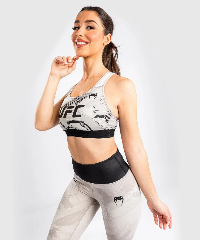 UFC Venum Authentic Fight Week 2.0 Women’s Sport Bra - Sand/Black Adjustable Bra Straps UFC Venum Authentic Fight Week 2.0 Women’s Sport Bra - Sand/Black Adjustable Bra Straps