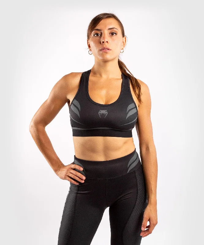 Venum ONE FC Impact Sport Bra - Black/Black Comfortable Fit Bralette