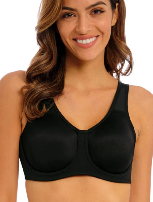 Wacoal Simone Sports Bras Underwire Maximum Support, Black | Black Wacoal Sports Bras Comfortable Fit Bralette