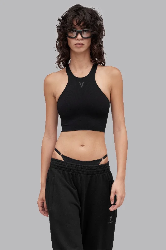 V_RYB SEAMLESS ULTRA LONG SPORTS BRA - Black Supportive Wireless Bra