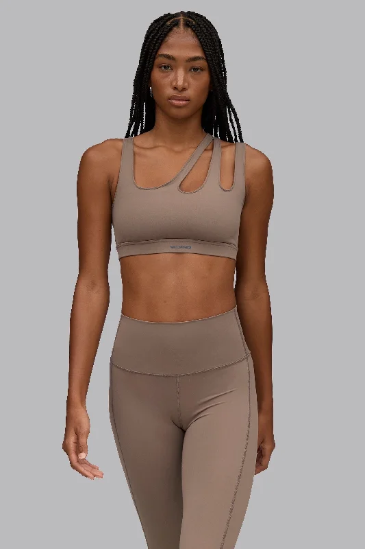 V_SCULPT ASYMMETRIC SPORTS BRA - Tan Chic Lace Bra