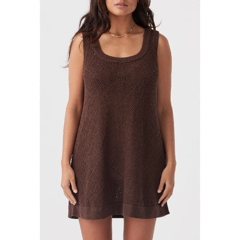 Arcaa Ezra Mini Dress - Chocolate Comfortable Smocked Mini Dress