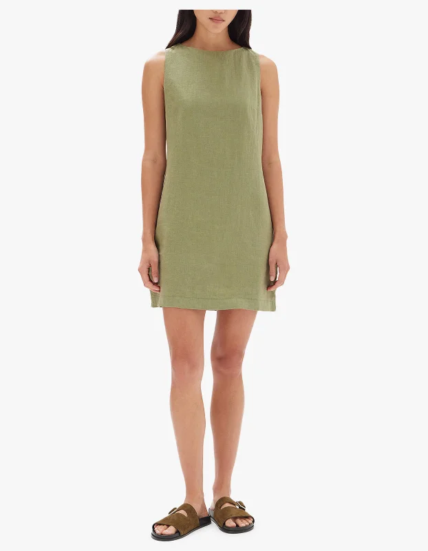 Nadine Mini Dress - Pandan Elegant Off-Shoulder Dress Mini