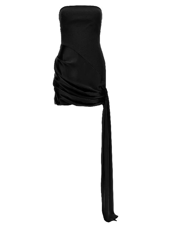 Asymmetric Hem Strapless Mini Dress Cozy Ruched Mini Dress