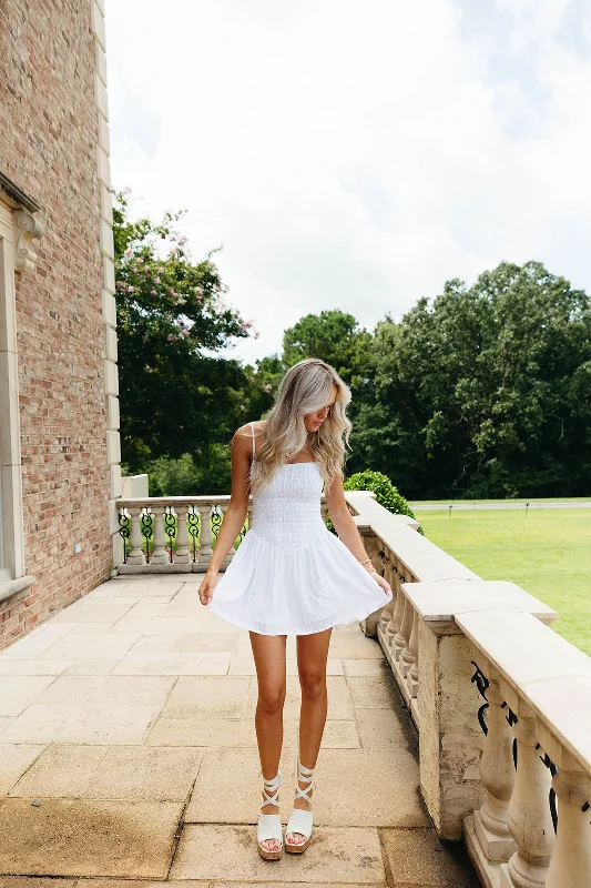 Confidence Is Key Mini Dress - White Comfortable Linen Mini Dress