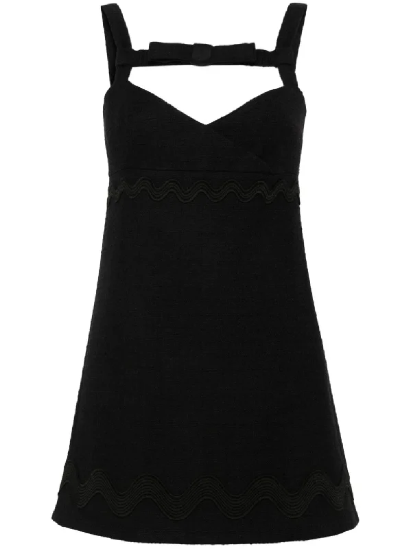 scallop-trim mini dress Classic Solid Mini Dress