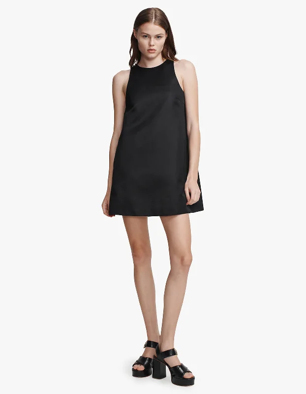 Solstice Mini Dress - Black Trendy A-Line Mini Dress