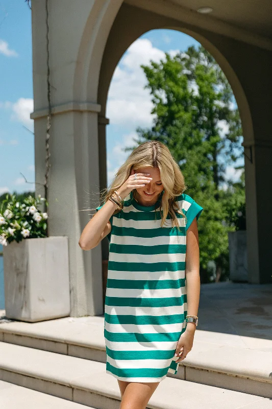 Made My Day Mini Dress - Green Casual V-Neck Mini Dress