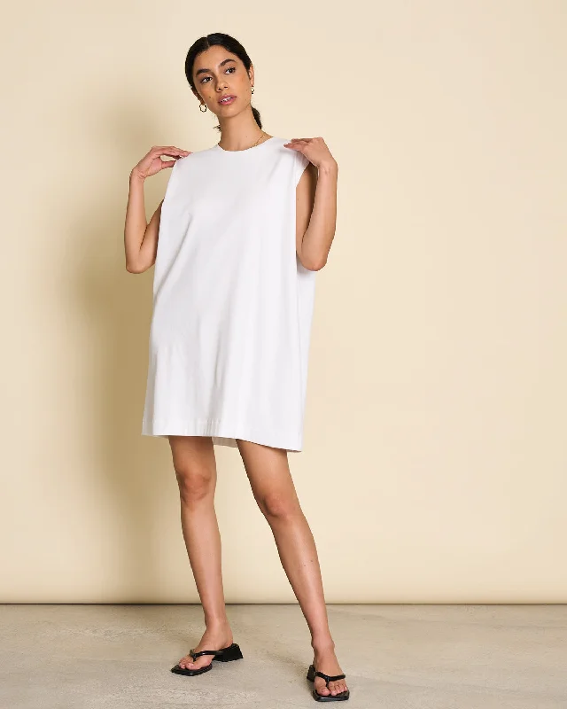 MINI DRESS NANITA WHITE GOTS Elegant Velvet Mini Dress