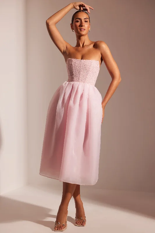 Embellished Corset Tulle Skirt Midi Dress in Blush Comfortable Floral Print Midi Dress Embellished Corset Tulle Skirt Midi Dress in Blush Comfortable Floral Print Midi Dress