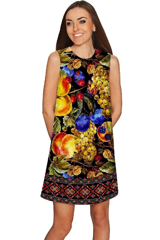 Summer Night Adele Baroque Print Shift Mini Dress - Women Trendy Camisole Mini Dress